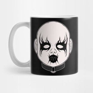 Black Metal Doll Head Mug